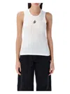 Jw Anderson Crew Neck Ribbed Sleeveless Top Straight Hem In White