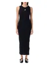 Jw Anderson Anchor Logo Twist Strap Rib Tank Dress In Black