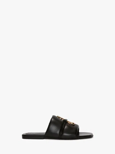 Jw Anderson J.w. Anderson Anchor Logo Flat Sandal In Black