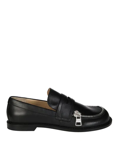 Jw Anderson Women's Biker Leather Moccasins In Nero