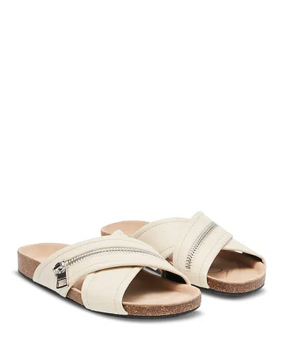 Jw Anderson Women's Biker Zip Slide Sandals In Animal Print