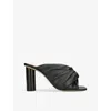 JW ANDERSON JW ANDERSON WOMEN'S BLACK CHAIN TWISTED-STRAP LEATHER HEELED MULES