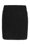 Jw Anderson Ribbed Knit Mini Skirt With Distressed Effect In Black
