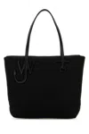 Jw Anderson Puffy Anchor Shopping Bag With Top Handles In Black