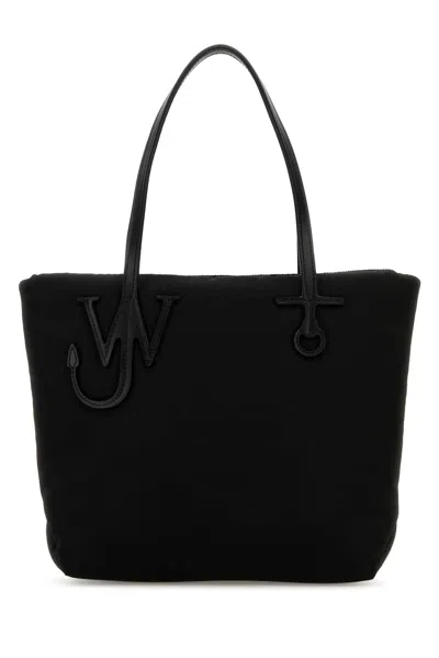 JW ANDERSON JW ANDERSON WOMEN BLACK FABRIC PUFFY ANCHOR SHOPPING BAG