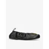 JW ANDERSON JW ANDERSON WOMEN'S BLACK LOGO-PLAQUE LEATHER BALLET FLATS