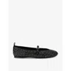Jw Anderson Black Suede Mary Jane Ballerina Flats In Black
