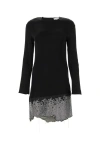 Jw Anderson J.w. Anderson Glitter-embellished Satin Minidress In Black