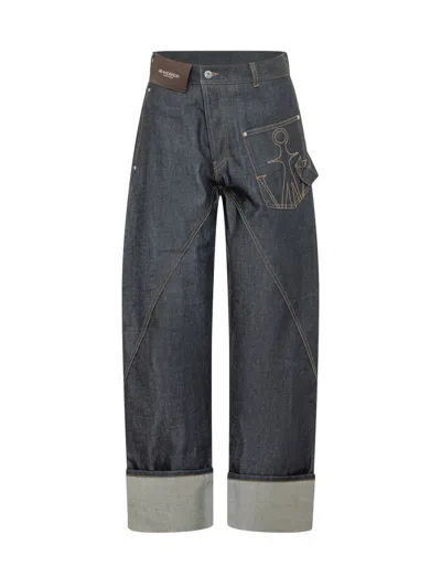 Jw Anderson Blue Loose High Rise Jeans