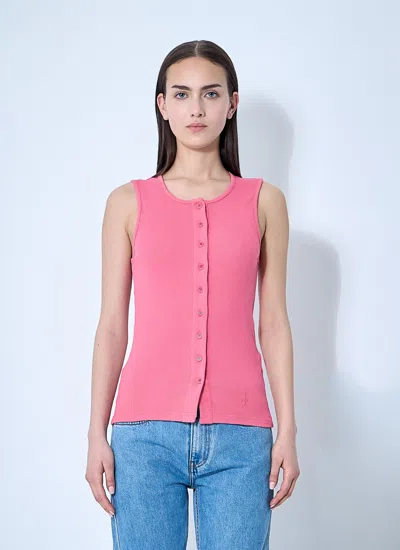 Jw Anderson Women Button-down Tank Top In Pink