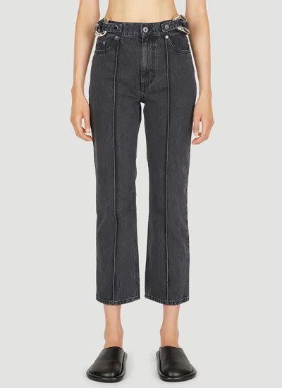 JW ANDERSON JW ANDERSON WOMEN CHAIN LINK SLIM FIT JEANS