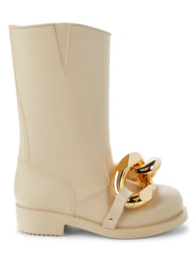 Jw Anderson Women's Chain Mid Calf Boots In Natural
