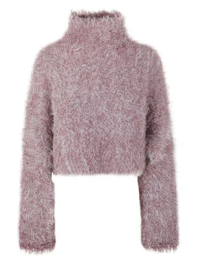 Jw Anderson Women's Cropped Cutout Jumper In Pink & Purple