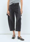 Jw Anderson Women Cropped Sculptural Jeans In Black