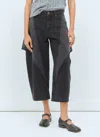 Jw Anderson Women Cropped Sculptural Jeans In Black