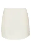 Jw Anderson Mens Off White Curved-hem Two-slip-pockets Woven-blend Mini Skirt