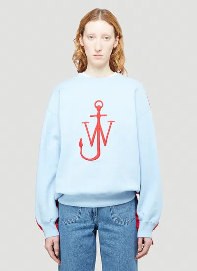 Jw Anderson Women Deconstructed Fleece Sweatshirt In Blue