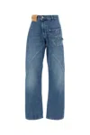 Jw Anderson Twisted Paneled Embroidered High-rise Jeans In Blue