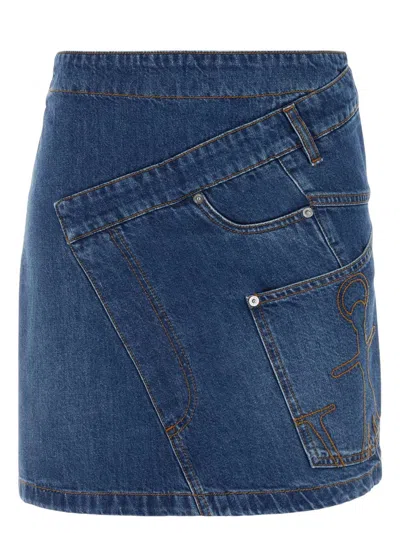 JW ANDERSON WOMEN'S DENIM MINI SKIRT