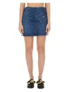 Jw Anderson Twisted Mini Denim Skirt In Blue