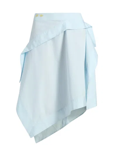 Jw Anderson Women's Drape Asymmetric Skirt In Blue