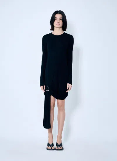Jw Anderson Draped Hem Dress In Black