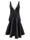 Jw Anderson Draped Dress With V-neckline In Black