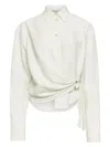 Jw Anderson Ivory Draped Twisted Shirt