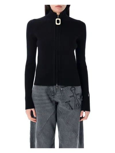JW ANDERSON WOMEN'S FITTED ZIP-UP CARDIGAN