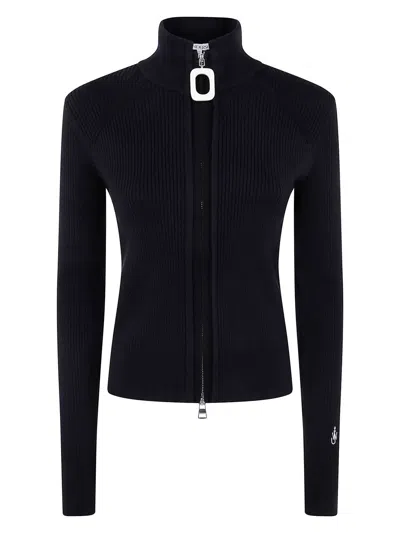 JW ANDERSON WOMEN'S FITTED ZIP UP CARDIGAN