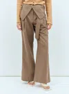 Jw Anderson Women Fold-over Pants In Brown
