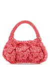 Jw Anderson Fuchsia Raffia Small Cable Handbag