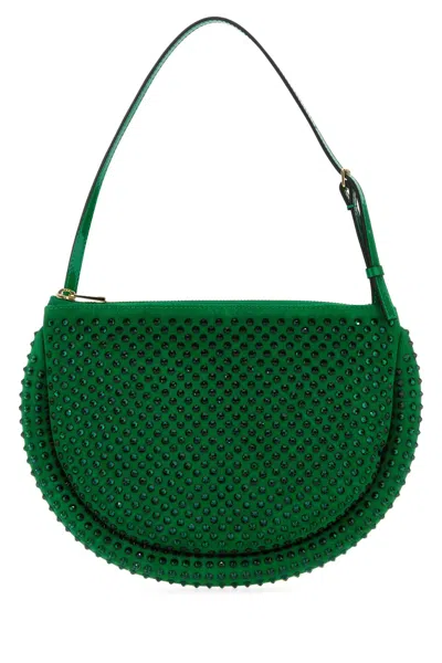 Jw Anderson Women Green Suede Bumper-moon Shoulder Bag