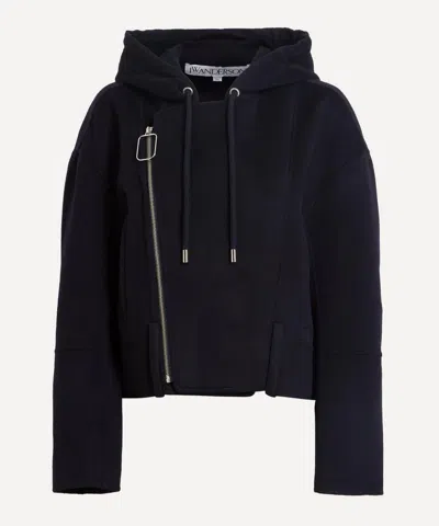 Jw Anderson Women's Hooded Wool Biker Jacket