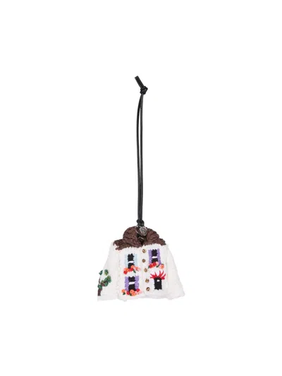 Jw Anderson Women's House Cardigan Wool-blend Bag Charm In Multi