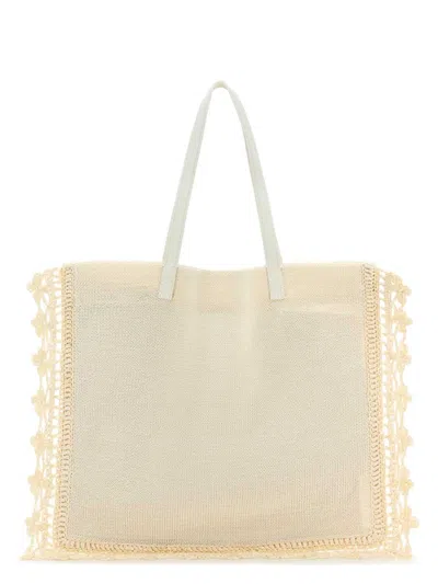 JW ANDERSON WOMEN'S IVORY CROCHET SHOPPING BAG