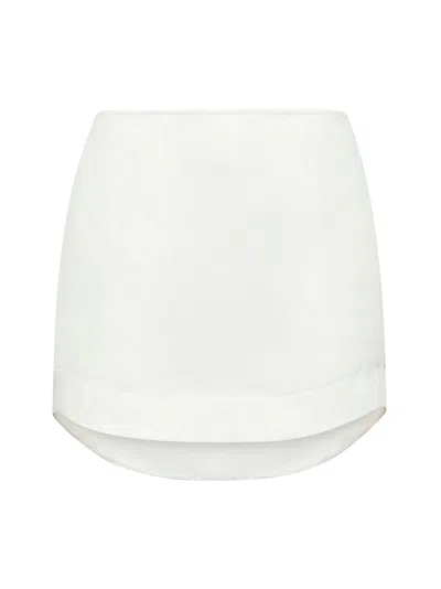 JW ANDERSON JW ANDERSON WOMEN IVORY CURVED HEM MINISKIRT