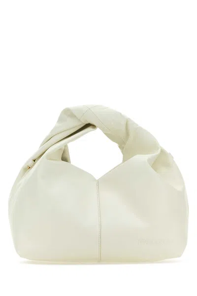 Jw Anderson Women Ivory Leather Mini Twister Hobo Handbag
