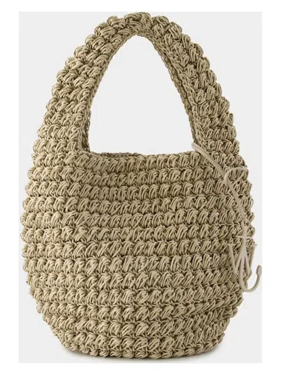 Jw Anderson Women's Large Popcorn Basket Tote Bag In Beige