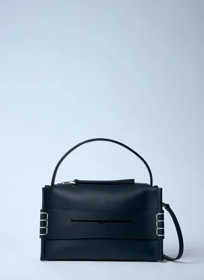 Jw Anderson Women Leather Loafer Bag In Black