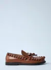 Jw Anderson Fringe Detail Bow Accent Loafers In Brown