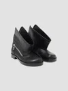 Jw Anderson Solid Color Leather Biker Boots In Black