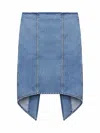 Jw Anderson Women Light Blue Cotton Denim Layered Midi Skirt In Blue