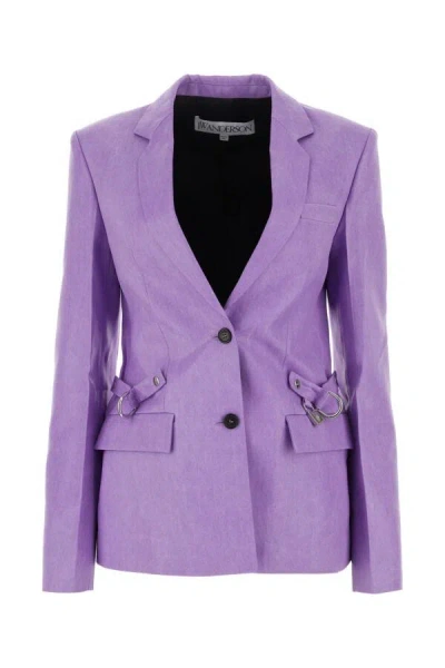 Jw Anderson Women Light Purple Jacquard Blazer