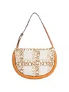 Jw Anderson Embroidered Fabric Bumper Moon Shoulder Bag In Beige Multi