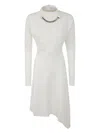 Jw Anderson White Chain-embellished Stretch-jersey Dress In White