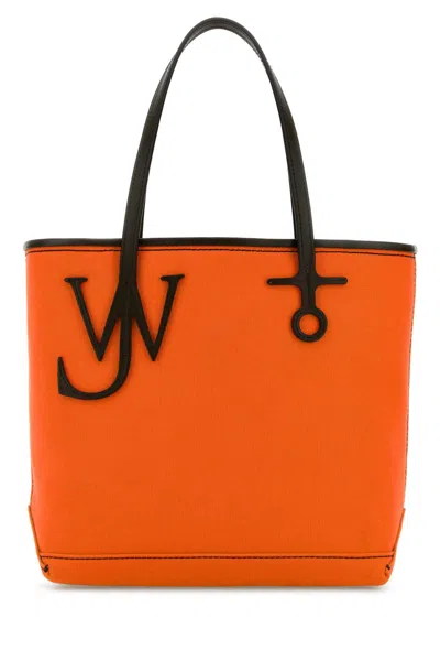 Jw Anderson Women Orange Canvas Small Anchor Bucket Bag
