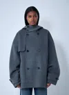 Jw Anderson Women Oversized Pea Coat In Multi