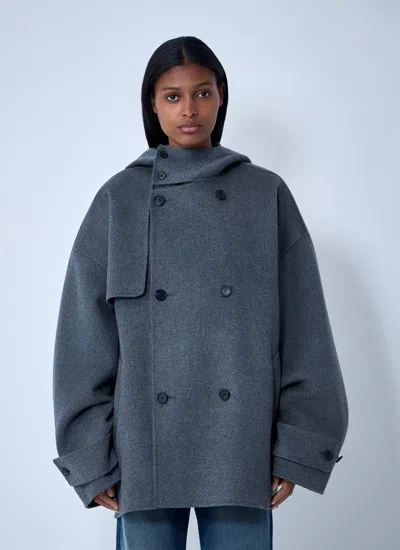 Jw Anderson Women Oversized Pea Coat In Multi
