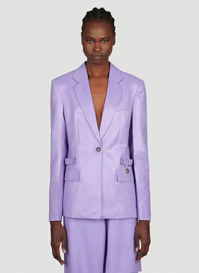 Jw Anderson Women Padlock Strap Suit Single Breasted Blazer In Purple